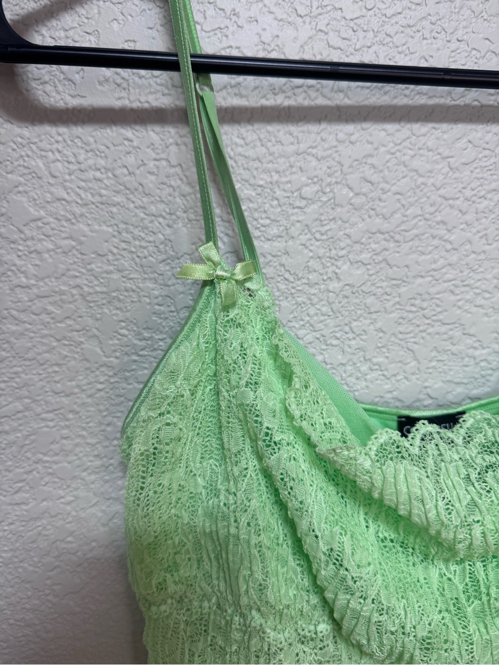Cosabella Mesh Lace Spaghetti Strap Tank Women’s L Lime Green - Picture 5 of 8